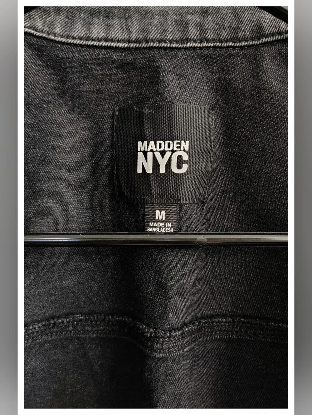 Madden NYC 'Trucker Vest' Distressed Black Denim - Junior Medium (8-10) *NWT*